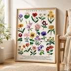 Botanical Flower Cats Canvas Wall Art Aura Canvas