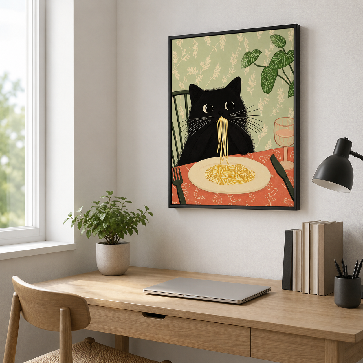 Spaghetti Cat Canvas Wall Art Aura Canvas