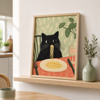 Spaghetti Cat Canvas Wall Art Aura Canvas