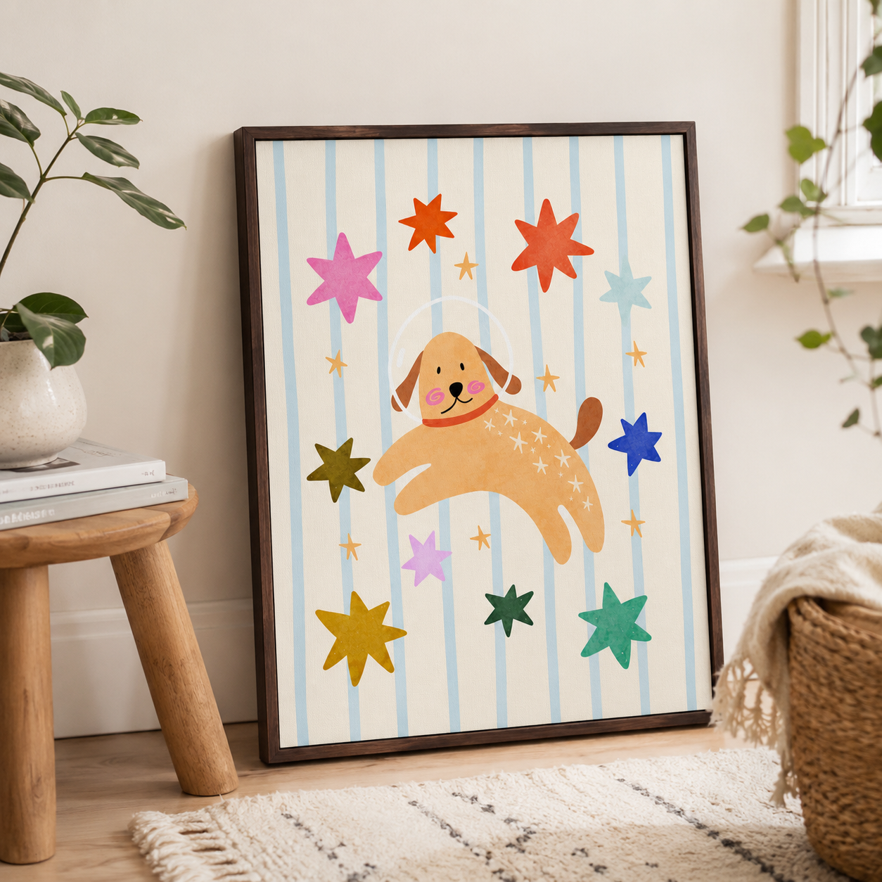 Astronaut Puppy Canvas Wall Art Aura Canvas