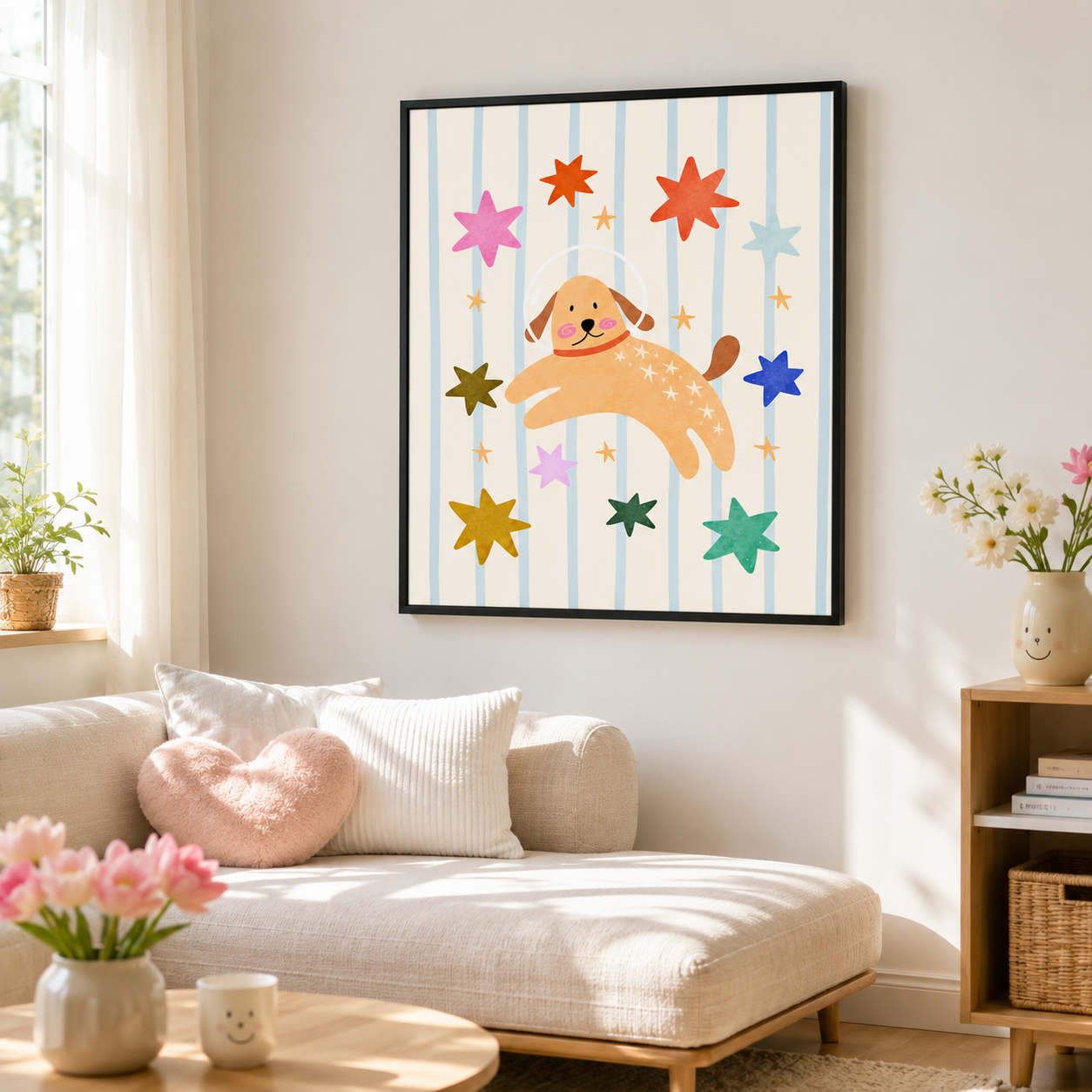 Astronaut Puppy Canvas Wall Art Aura Canvas