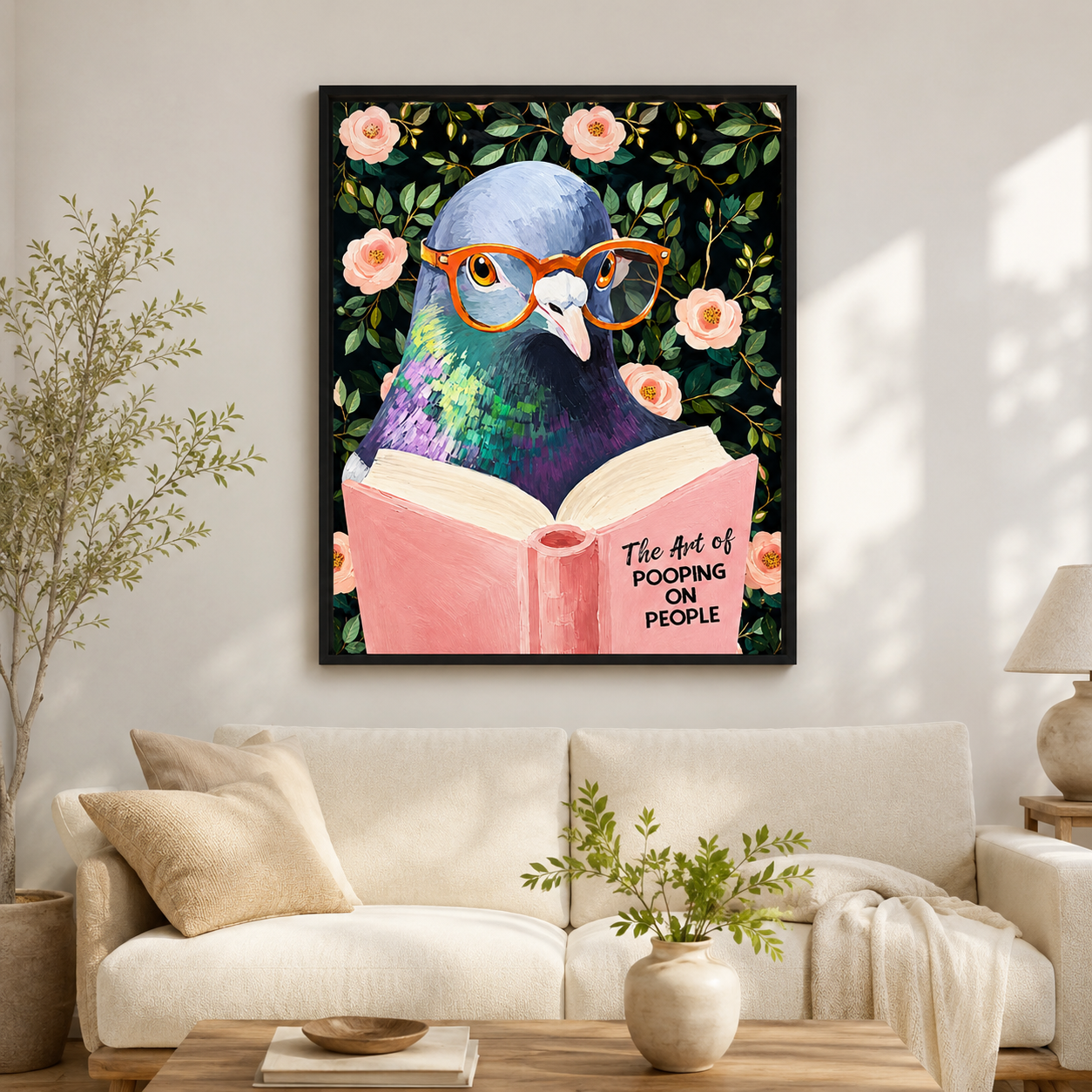 Funny Pigeon Canvas Wall Art Aura Canvas