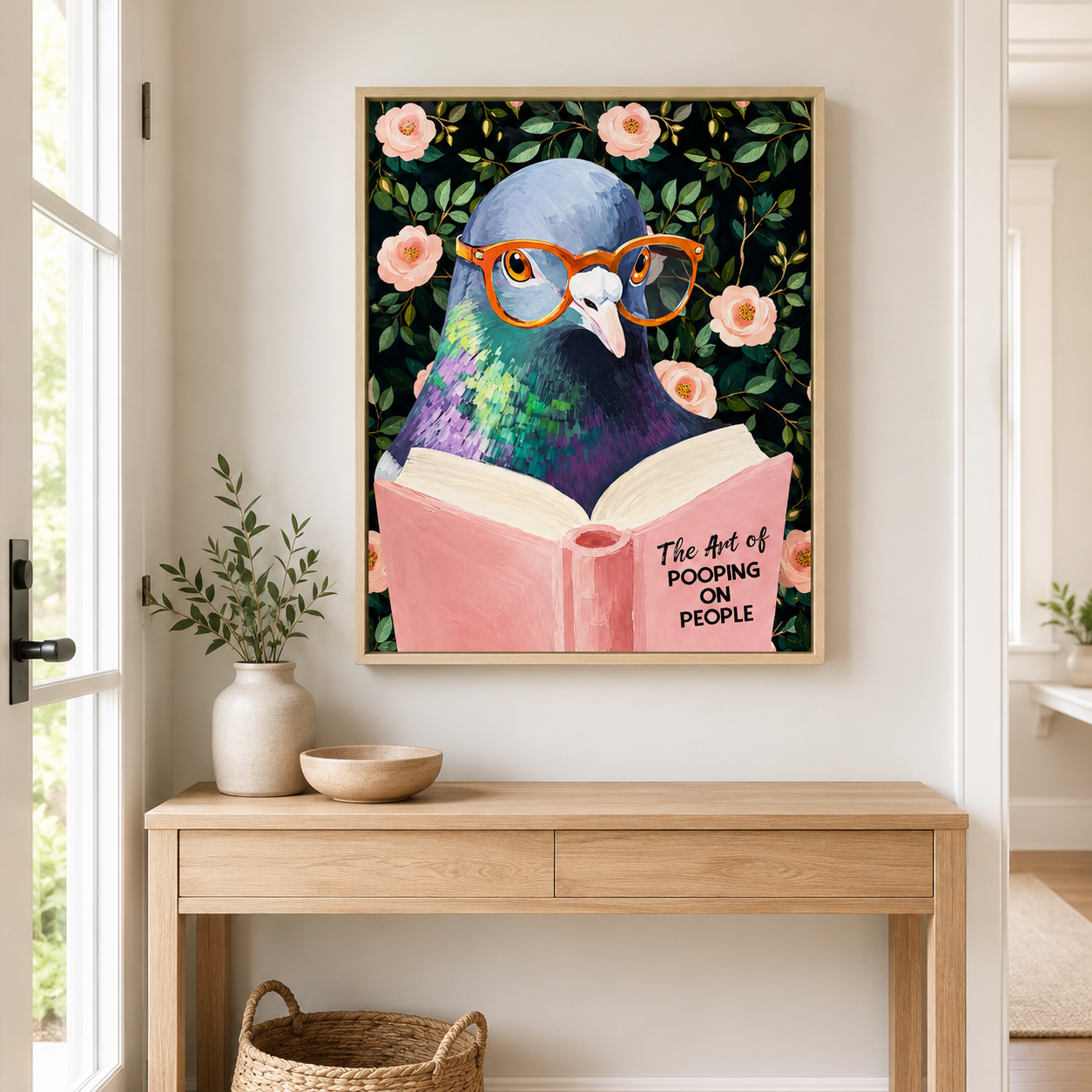 Funny Pigeon Canvas Wall Art Aura Canvas