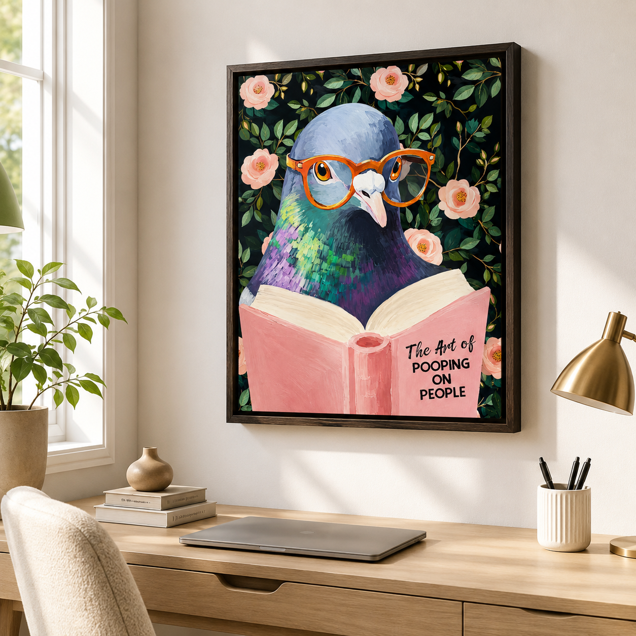 Funny Pigeon Canvas Wall Art Aura Canvas