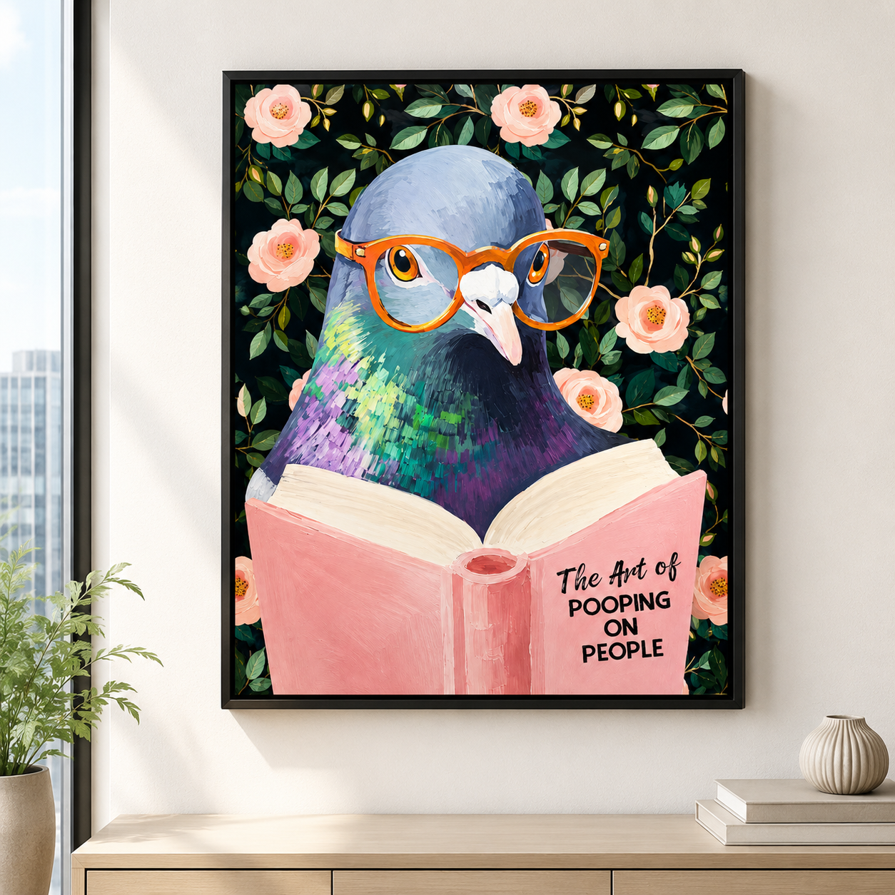 Funny Pigeon Canvas Wall Art Aura Canvas