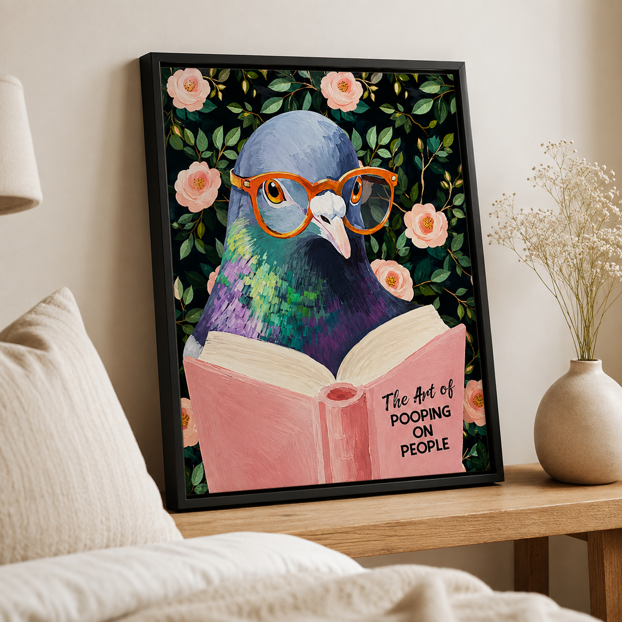 Funny Pigeon Canvas Wall Art Aura Canvas