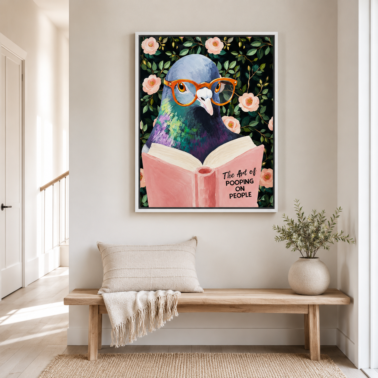 Funny Pigeon Canvas Wall Art Aura Canvas