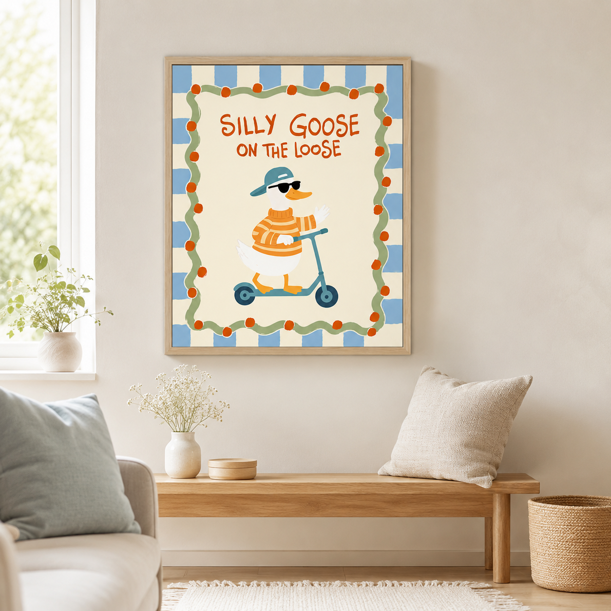 Silly Goose On The Loose Canvas Wall Art Aura Canvas