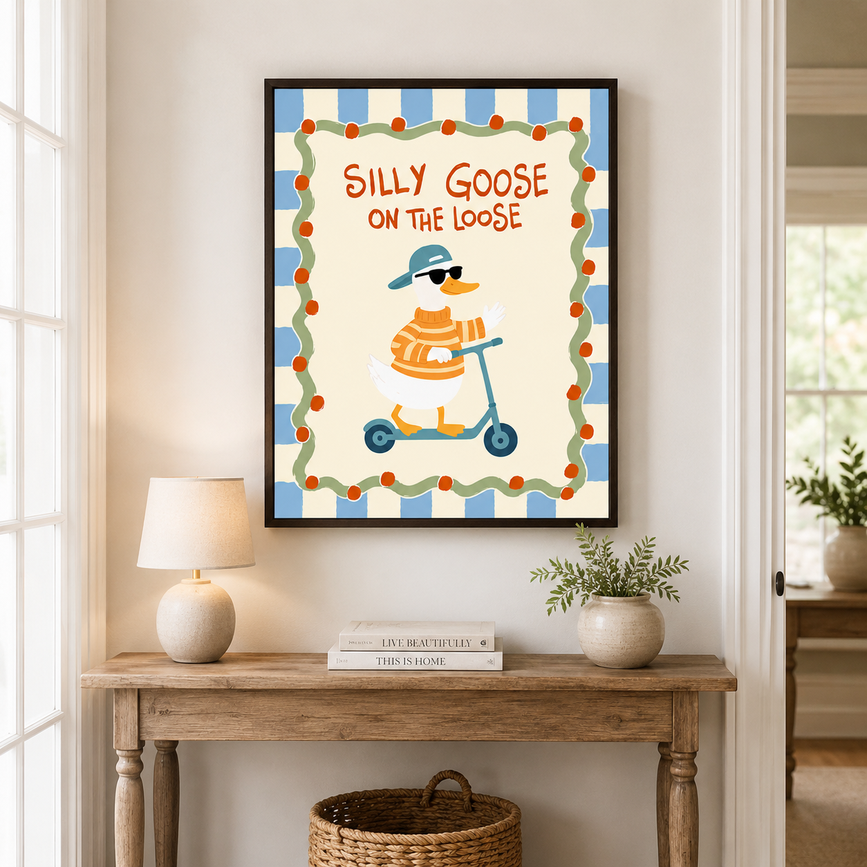 Silly Goose On The Loose Canvas Wall Art Aura Canvas