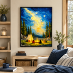 Starry Camping Canvas Wall Art Aura Canvas