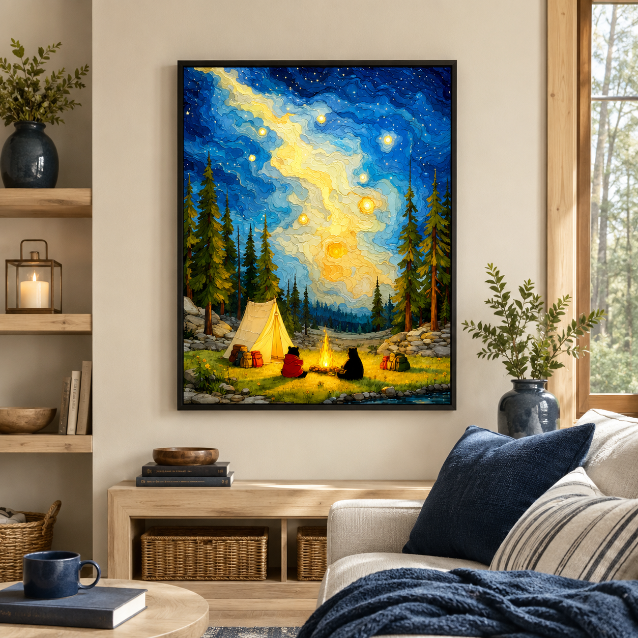 Starry Camping Canvas Wall Art Aura Canvas