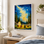 Starry Camping Canvas Wall Art Aura Canvas