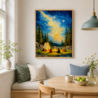 Starry Camping Canvas Wall Art Aura Canvas