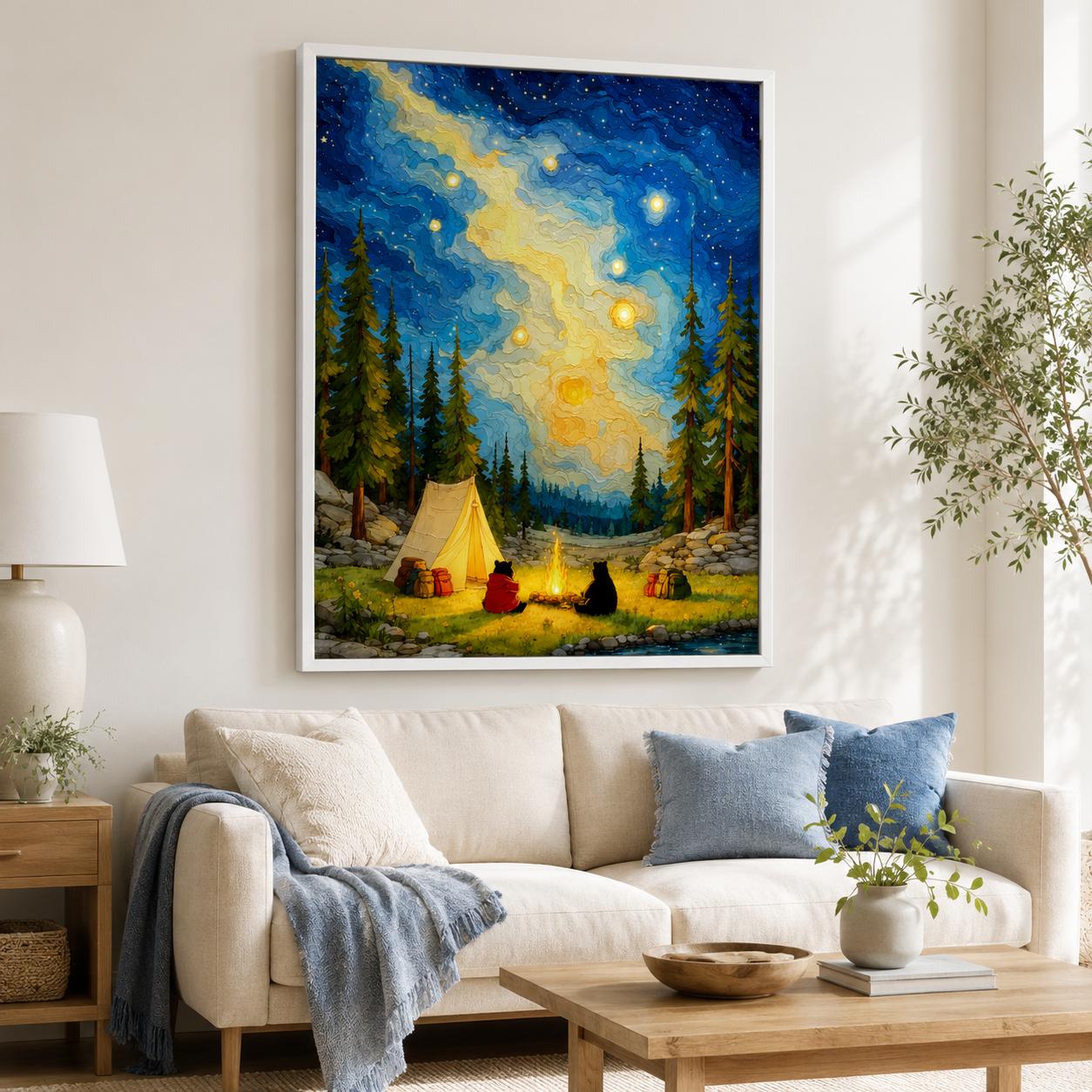 Starry Camping Canvas Wall Art Aura Canvas