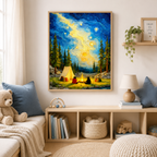 Starry Camping Canvas Wall Art Aura Canvas