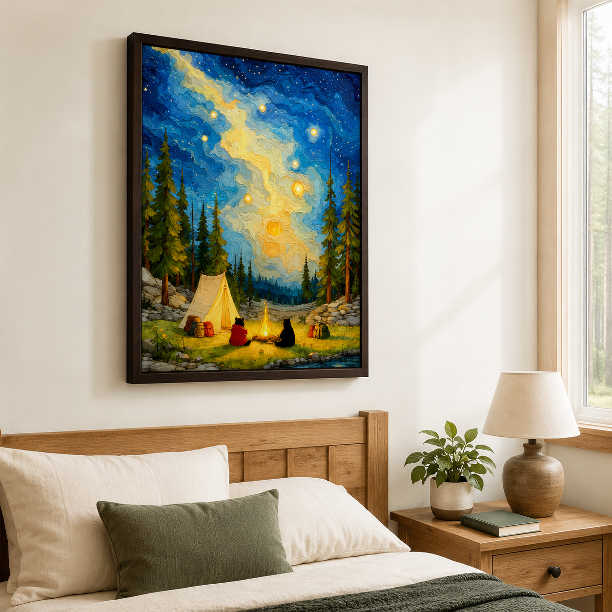 Starry Camping Canvas Wall Art Aura Canvas