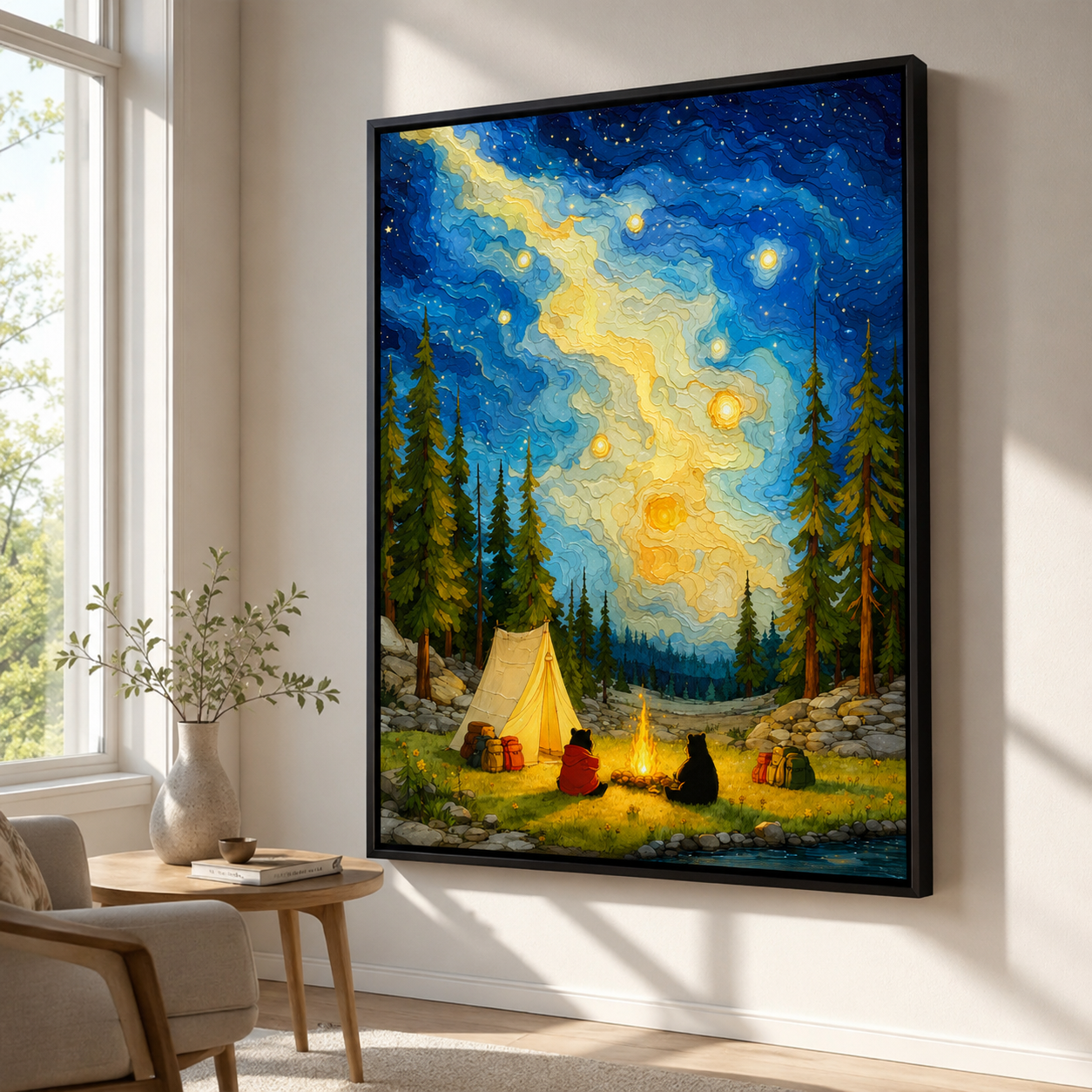 Starry Camping Canvas Wall Art Aura Canvas
