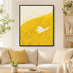 Golden Meadow Dog Canvas Wall Art Aura Canvas