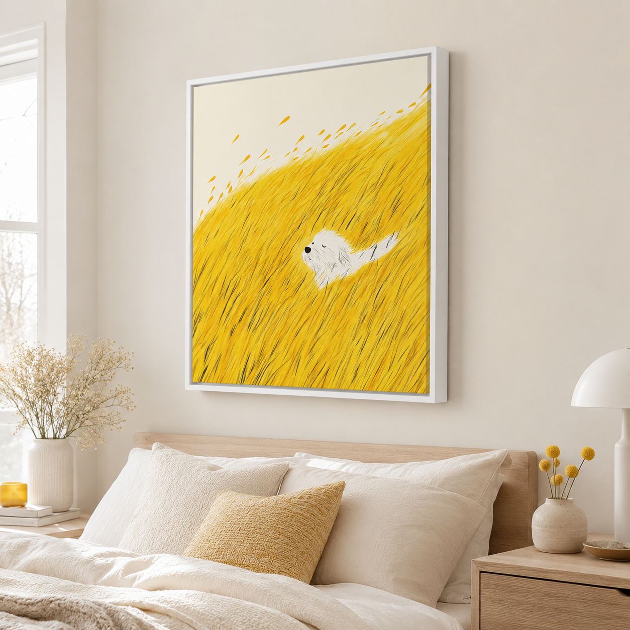 Golden Meadow Dog Canvas Wall Art Aura Canvas