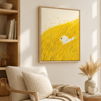 Golden Meadow Dog Canvas Wall Art Aura Canvas