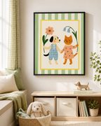 Dog and Cat Friends Canvas Wall Art Aura Canvas