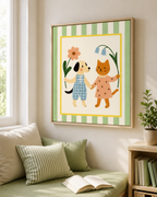Dog and Cat Friends Canvas Wall Art Aura Canvas