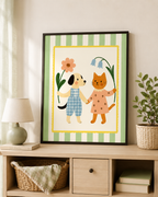 Dog and Cat Friends Canvas Wall Art Aura Canvas