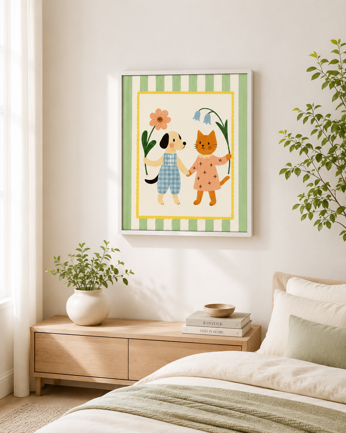 Dog and Cat Friends Canvas Wall Art Aura Canvas