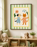 Dog and Cat Friends Canvas Wall Art Aura Canvas
