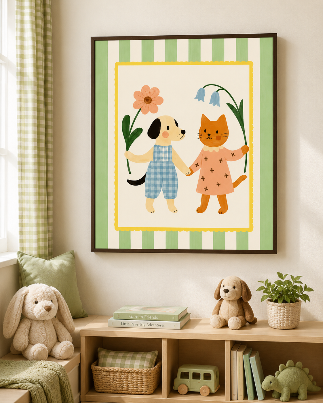 Dog and Cat Friends Canvas Wall Art Aura Canvas