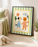 Dog and Cat Friends Canvas Wall Art Aura Canvas