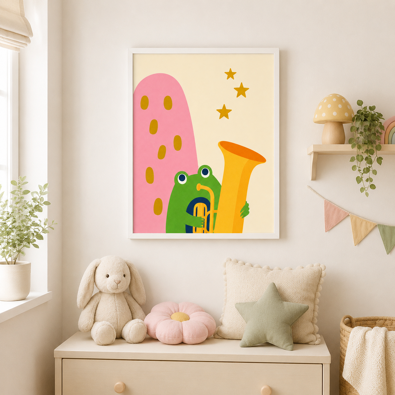 Musical Frog Canvas Wall Art Aura Canvas
