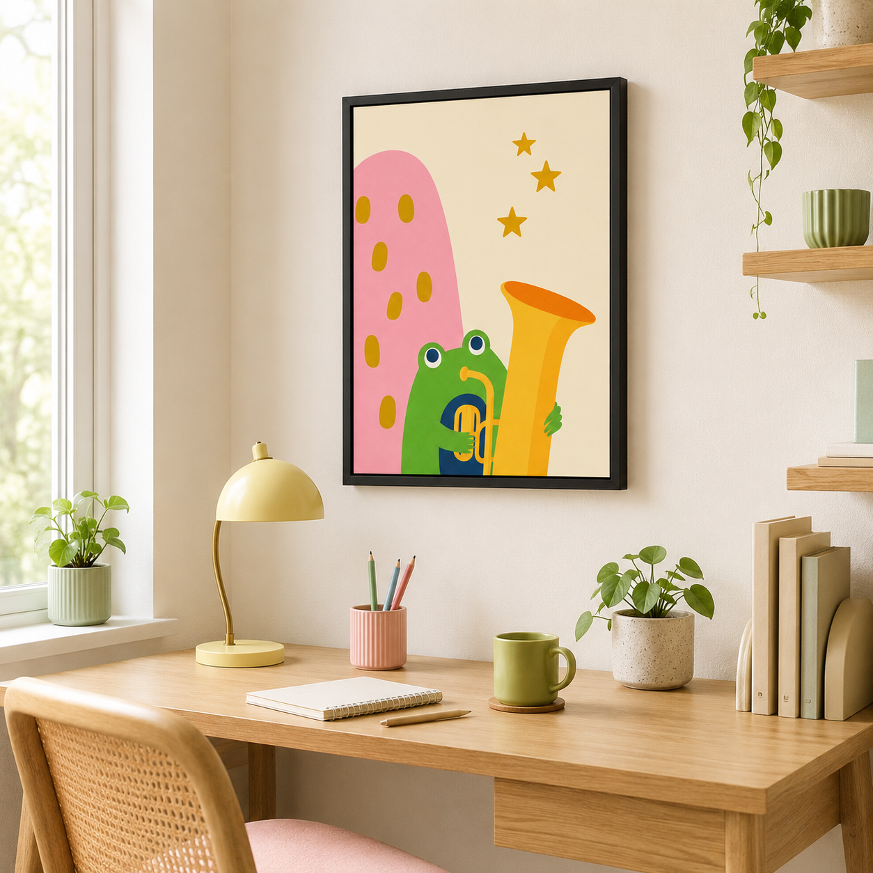 Musical Frog Canvas Wall Art Aura Canvas