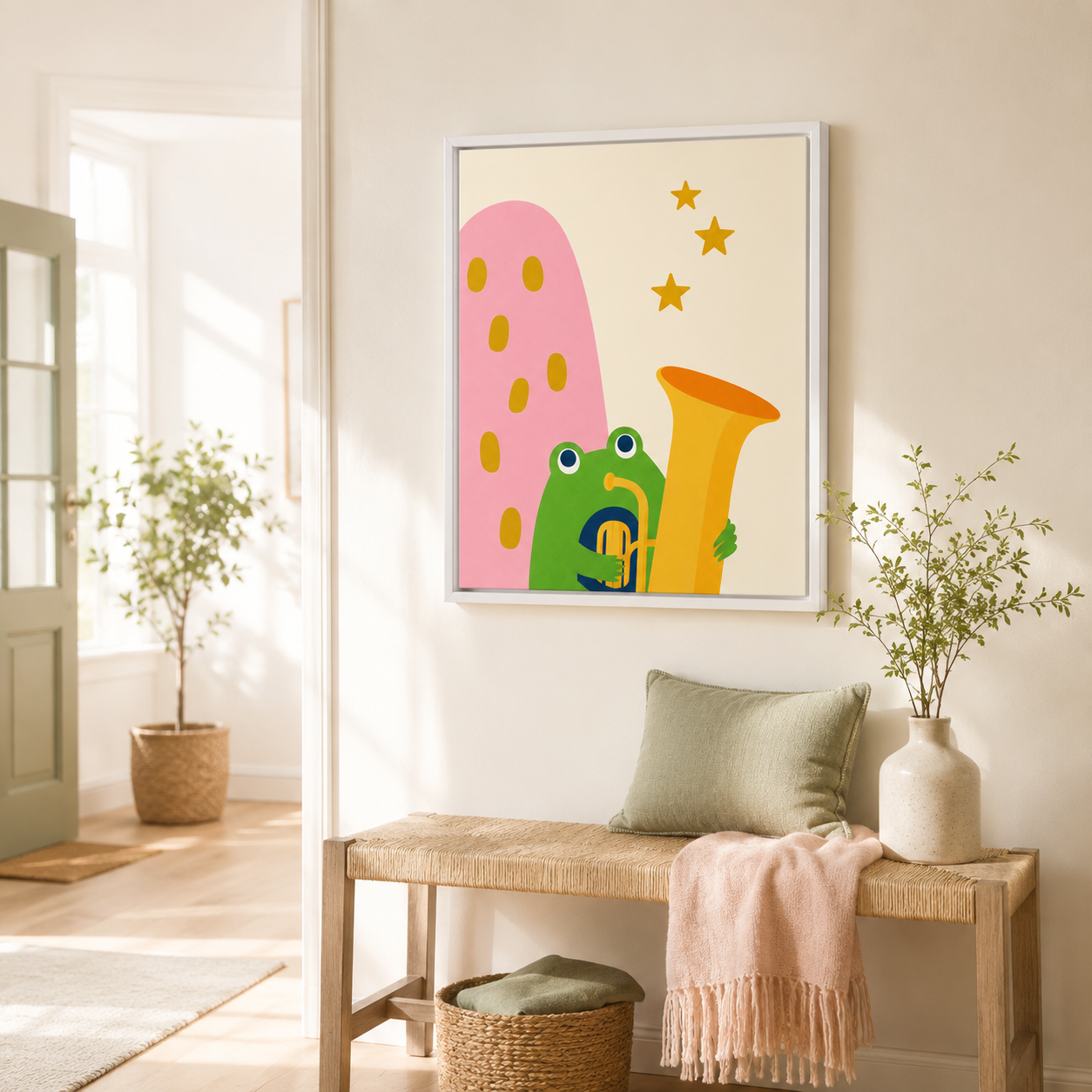 Musical Frog Canvas Wall Art Aura Canvas