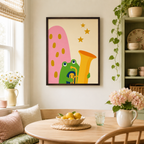 Musical Frog Canvas Wall Art Aura Canvas