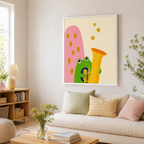 Musical Frog Canvas Wall Art Aura Canvas