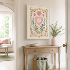 Floral Heart Canvas Wall Art Aura Canvas