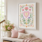 Floral Heart Canvas Wall Art Aura Canvas