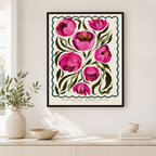Pink Peony Botanical Canvas Wall Art Aura Canvas