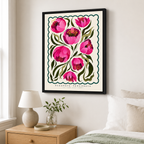 Pink Peony Botanical Canvas Wall Art Aura Canvas