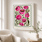Pink Peony Botanical Canvas Wall Art Aura Canvas
