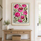 Pink Peony Botanical Canvas Wall Art Aura Canvas