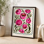 Pink Peony Botanical Canvas Wall Art Aura Canvas
