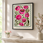 Pink Peony Botanical Canvas Wall Art Aura Canvas