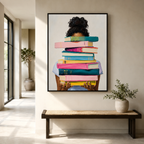 Book Lover Canvas Wall Art Aura Canvas