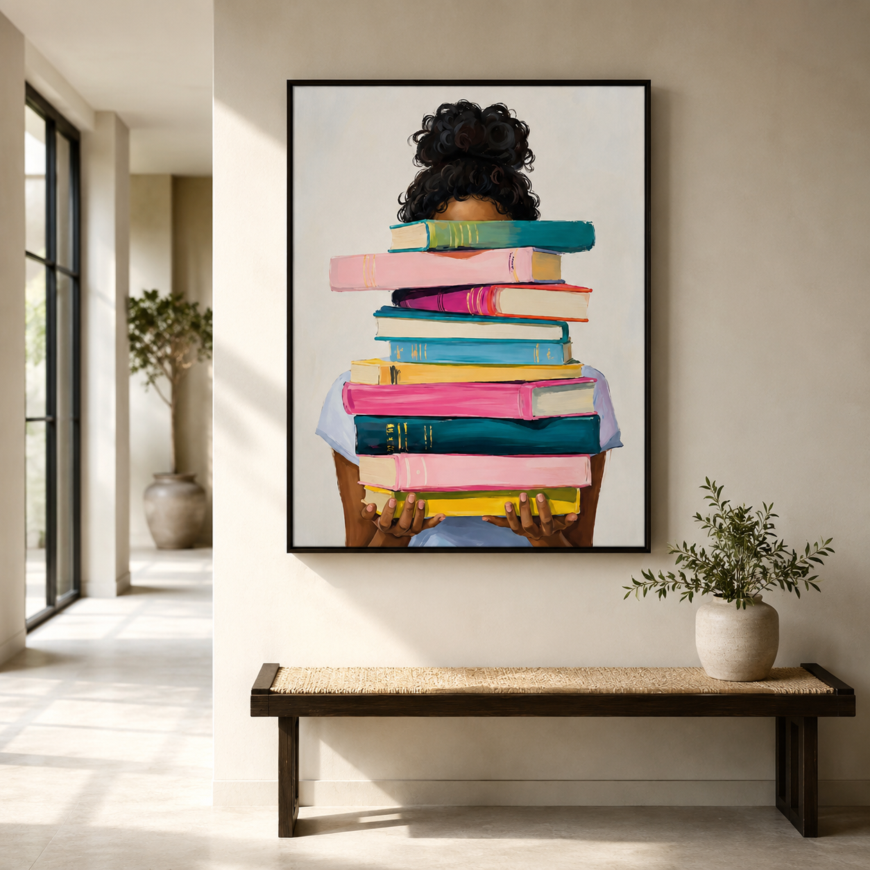 Book Lover Canvas Wall Art Aura Canvas