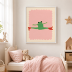 Stretching Frog Canvas Wall Art Aura Canvas