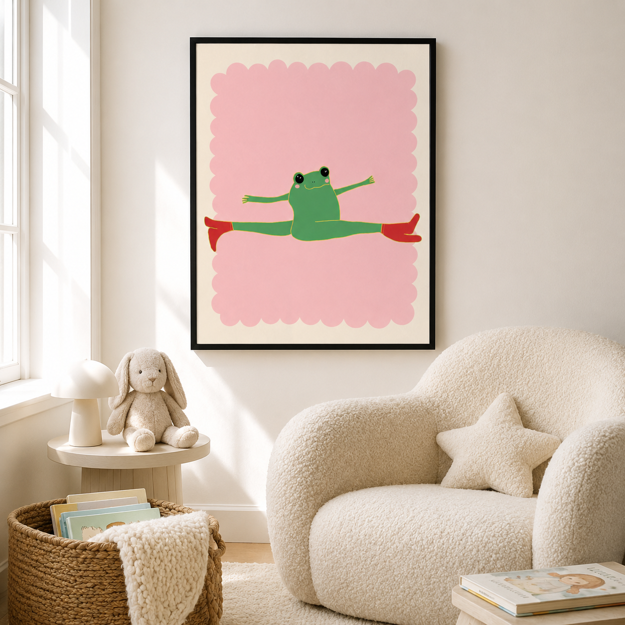 Stretching Frog Canvas Wall Art Aura Canvas
