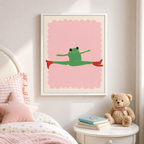 Stretching Frog Canvas Wall Art Aura Canvas