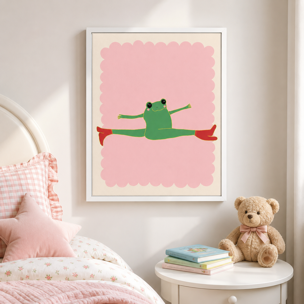 Stretching Frog Canvas Wall Art Aura Canvas